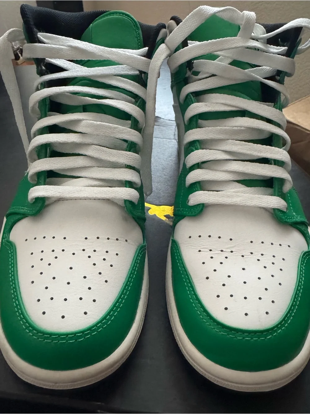 Jordan 1 Mid Lucky Green. Size 9M/10.5W. Pre-owned. Excellent Condition
